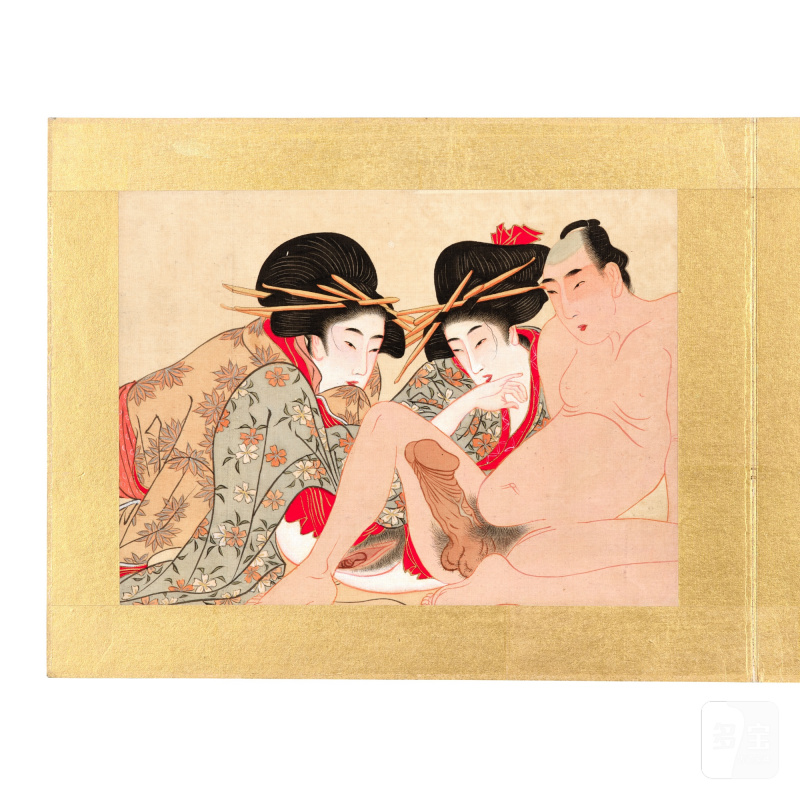 An album of twelve Japanese erotic paintings, Edo period, late 19th century | 江戶時期 十九世紀晚期 風俗畫一冊十二幅 - 图13